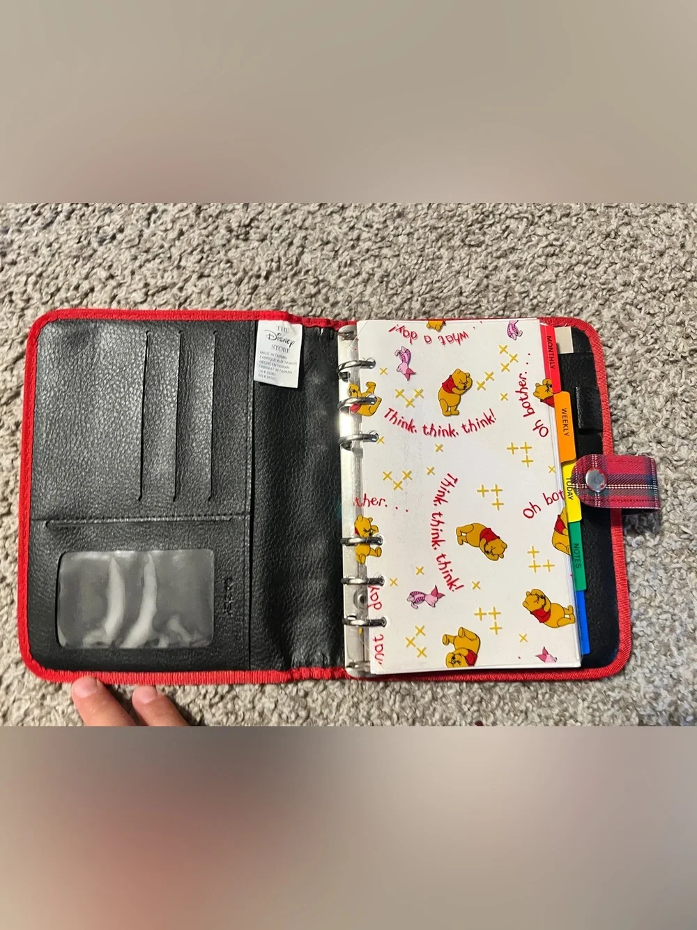 Vintage 1990s Winny the Poo plaid Organizer Never Been used Condition